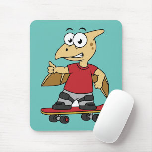 Illustration av en Pterosaur-skateboarding. Musmatta