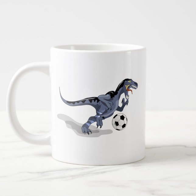 Illustration av en Raptor Dinosaur-spelare. Jumbo Mugg (Vänster)
