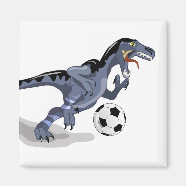 Illustration av en Raptor Dinosaur-spelare. Magnet (Framsidan)