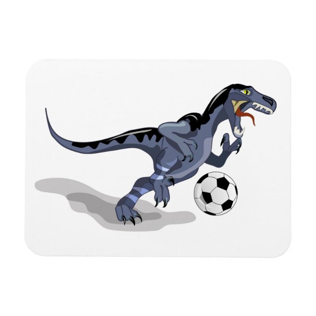 Illustration av en Raptor Dinosaur-spelare. Magnet (Horisontell)