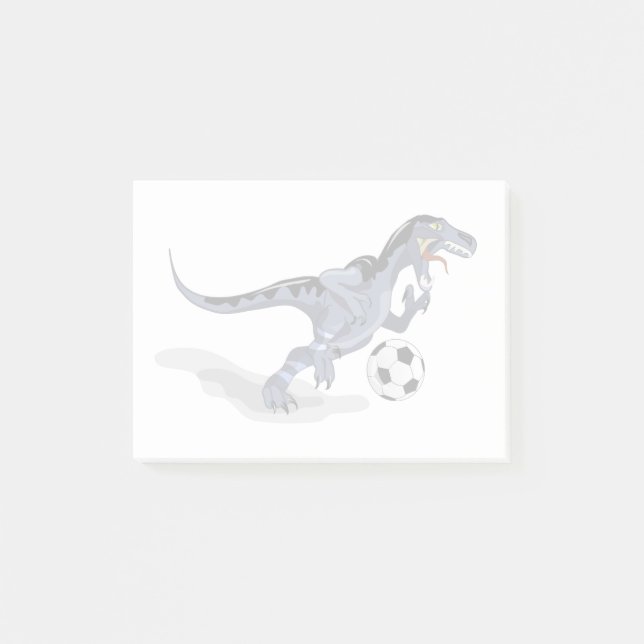 Illustration av en Raptor Dinosaur-spelare. Post-it Block (Framsida)