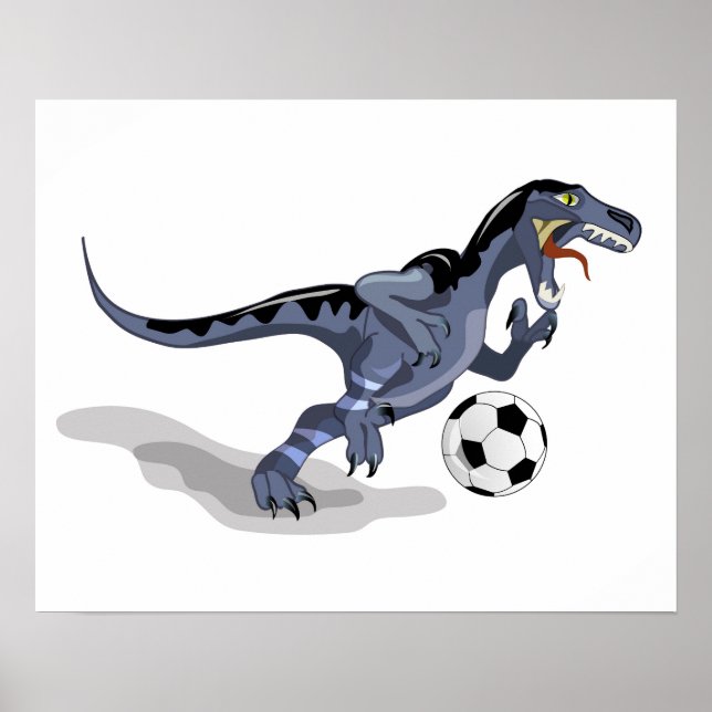 Illustration av en Raptor Dinosaur-spelare. Poster (Framsidan)