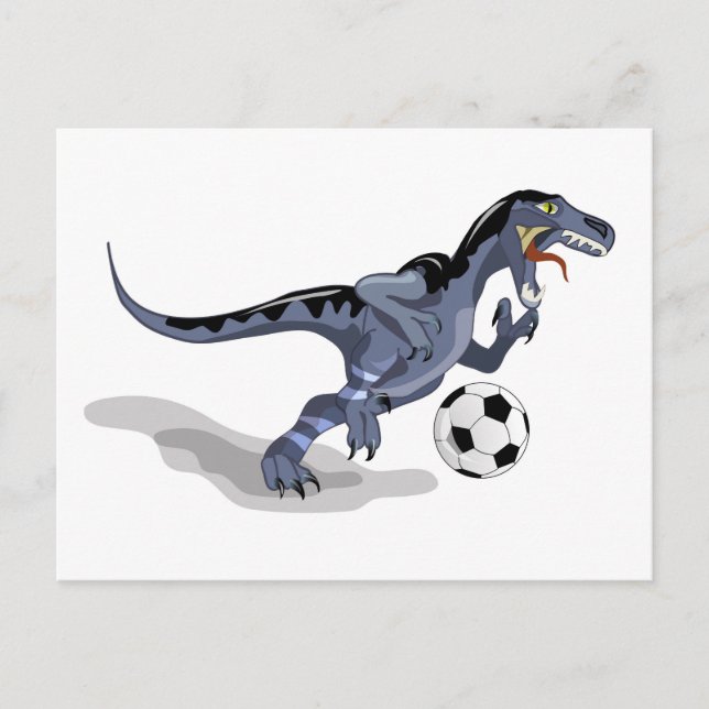 Illustration av en Raptor Dinosaur-spelare. Vykort (Framsida)