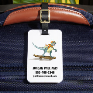 Illustration av en Raptor Skateboarding. Bagagebricka