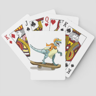 Illustration av en Raptor Skateboarding. Casinokort