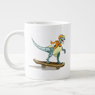 Illustration av en Raptor Skateboarding. Jumbo Mugg
