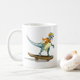 Illustration av en Raptor Skateboarding. Kaffemugg