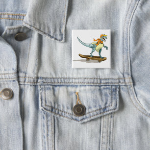 Illustration av en Raptor Skateboarding. Knapp
