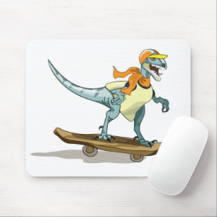 Illustration av en Raptor Skateboarding. Musmatta