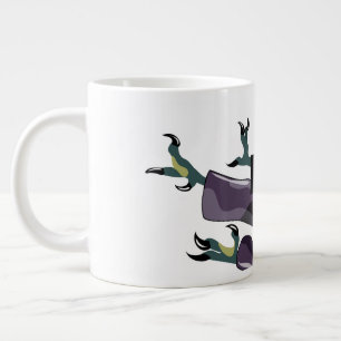 Illustration av en Raptor som utför Karate. Jumbo Mugg
