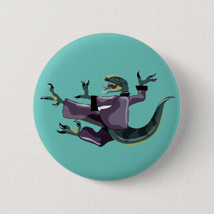 Illustration av en Raptor som utför Karate. Knapp