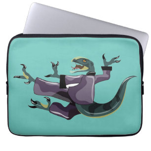 Illustration av en Raptor som utför Karate. Laptop Fodral