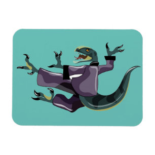 Illustration av en Raptor som utför Karate. Magnet