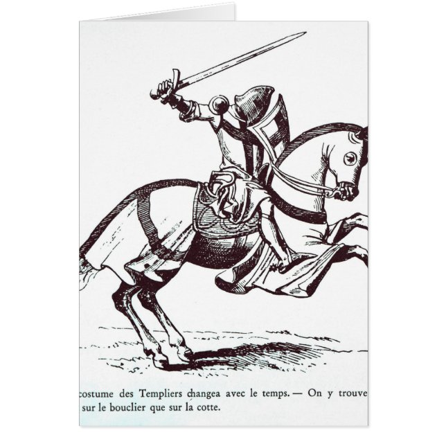 Illustration av en riddare Templar Hälsningskort (Framsidan)