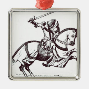 Illustration av en riddare Templar Julgransprydnad Metall