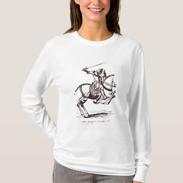 Illustration av en riddare Templar Tee Shirt (Framsida)