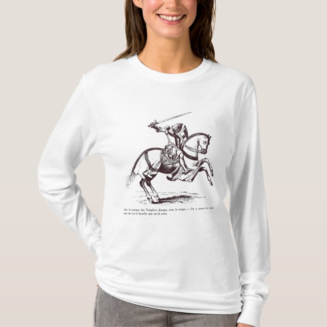 Illustration av en riddare Templar Tee Shirt (Framsida)