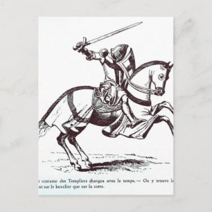 Illustration av en riddare Templar Vykort