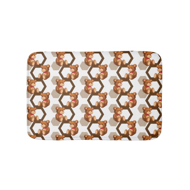 illustration av en samling av nallen på vit badrumsmatta (Framsidan)