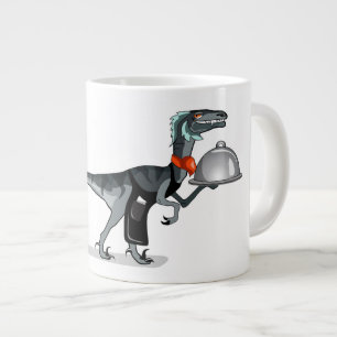 Illustration av en Servitör för snabbmat. Jumbo Mugg