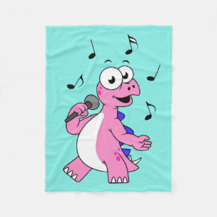 Illustration av en singing Stegosaurus. Fleecefilt