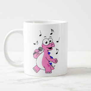 Illustration av en singing Stegosaurus. Jumbo Mugg