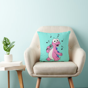 Illustration av en singing Stegosaurus. Kudde
