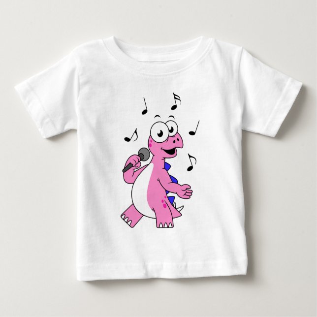 Illustration av en singing Stegosaurus. T Shirt (Framsida)