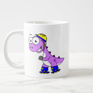 Illustration av en Skating Tyrannosaurus Rex. Jumbo Mugg
