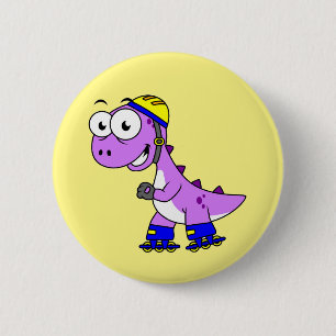 Illustration av en Skating Tyrannosaurus Rex. Knapp