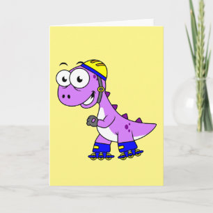 Illustration av en Skating Tyrannosaurus Rex. Kort