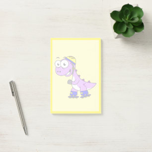 Illustration av en Skating Tyrannosaurus Rex. Post-it Block