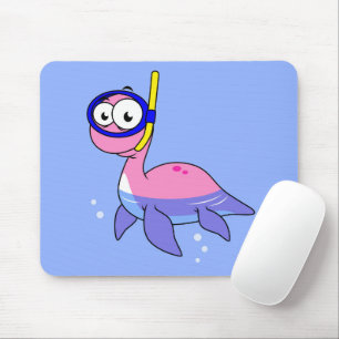 Illustration av en Snorkeling Loch Ness Monster. Musmatta