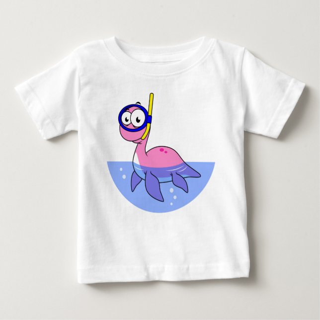 Illustration av en Snorkeling Loch Ness Monster. T Shirt (Framsida)