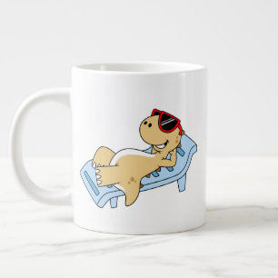 Illustration av en solbadande Tyrannosaurus Rex. Jumbo Mugg