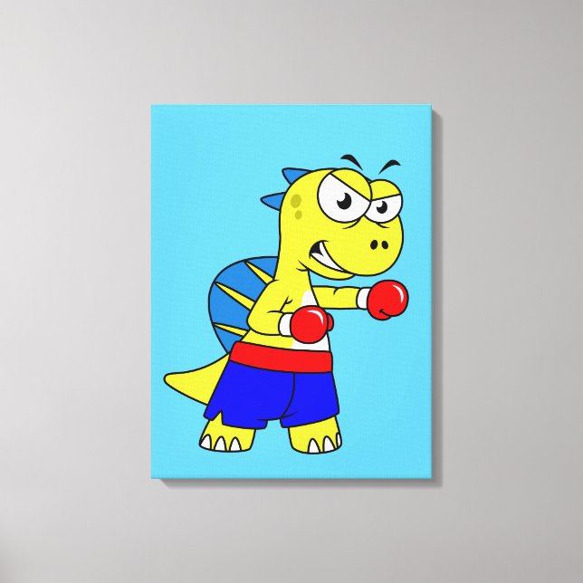 Illustration av en spinosaurus Boxing. Canvastryck (Framsida)