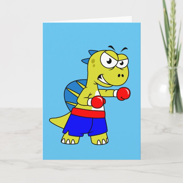 Illustration av en spinosaurus Boxing. Kort (Framsida)
