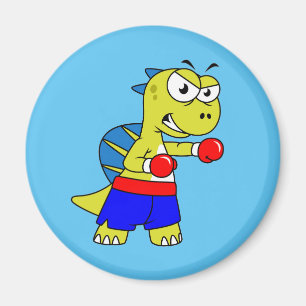 Illustration av en spinosaurus Boxing. Magnet