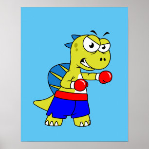 Illustration av en spinosaurus Boxing. Poster