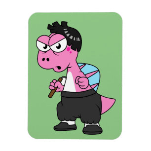 Illustration av en Spinosaurus Bruce Lee. Magnet