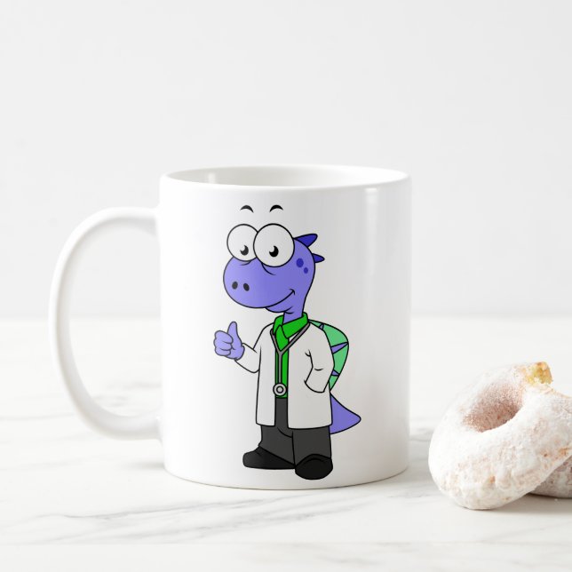 Illustration av en spinosaurus Doktor. Kaffemugg (Med munk)