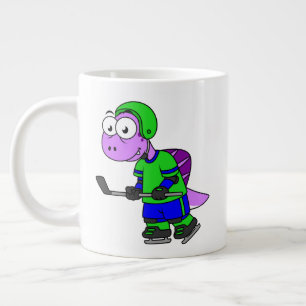 Illustration av en Spinosaurus Hockey Player. Jumbo Mugg