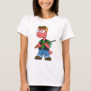 Illustration av en spinosaurusjägare med Gun. T Shirt