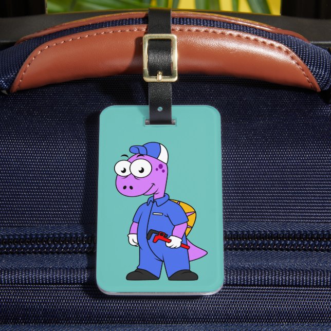 Illustration av en spinosaurusplommon. bagagebricka (Framsida Insitu 2)