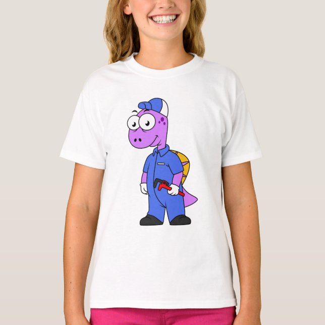 Illustration av en spinosaurusplommon. t shirt (Framsida)