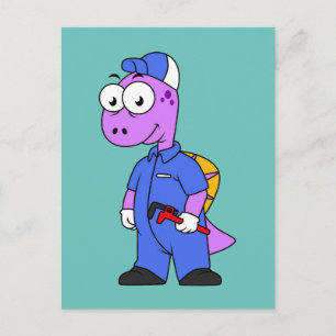 Illustration av en spinosaurusplommon. vykort