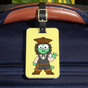 Illustration av en Stegosaurus Pirat, Jack Sparrow Bagagebricka