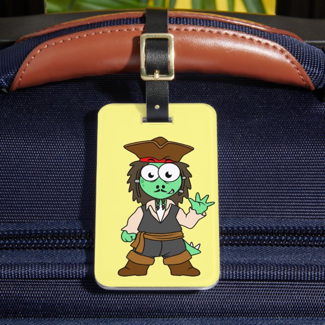 Illustration av en Stegosaurus Pirat, Jack Sparrow Bagagebricka (Framsida Insitu 2)