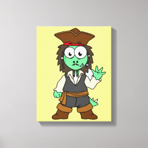 Illustration av en Stegosaurus Pirat, Jack Sparrow Canvastryck