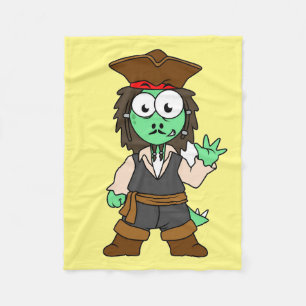 Illustration av en Stegosaurus Pirat, Jack Sparrow Fleecefilt